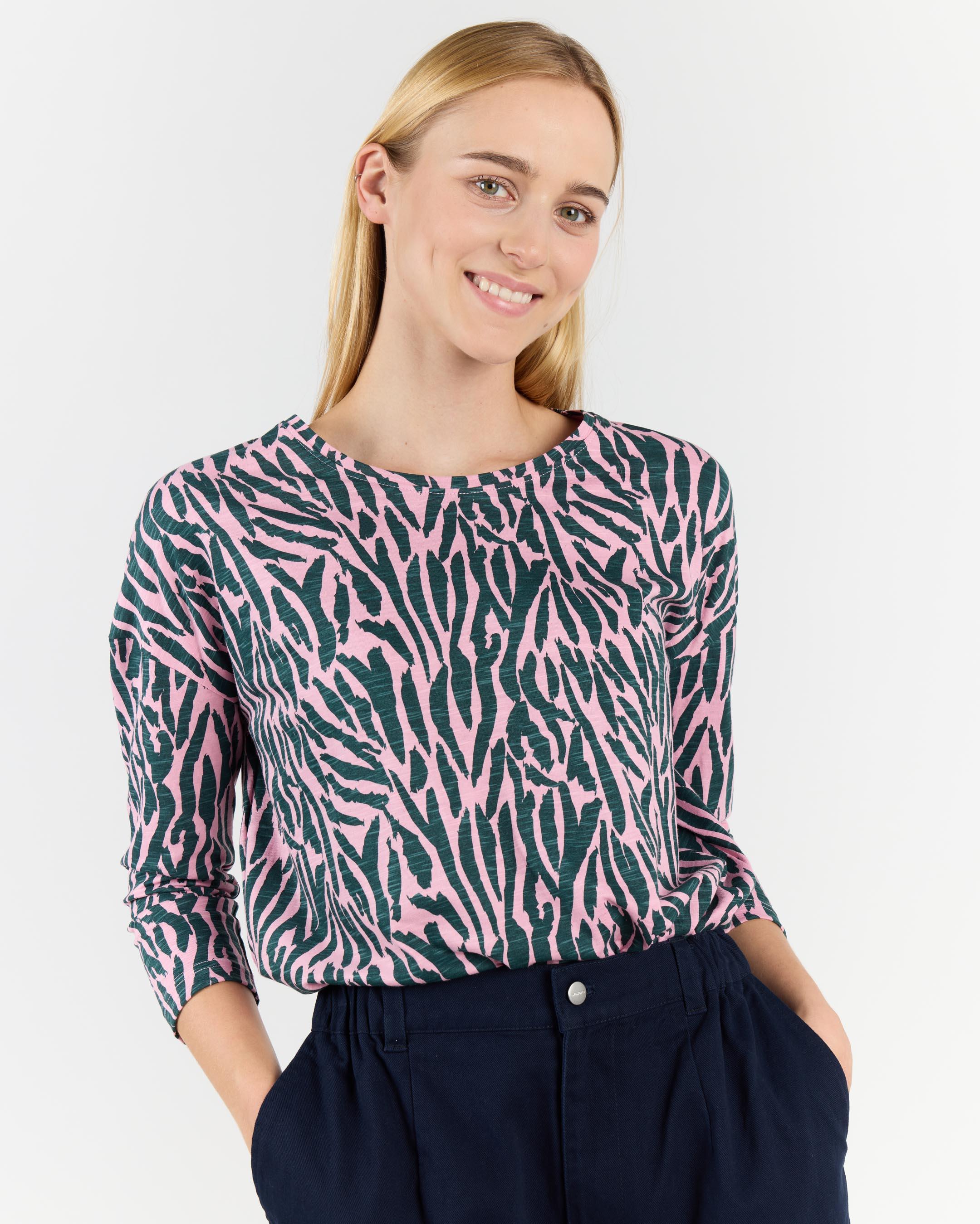 Wemoto Kimbo Longsleeve Darkgreen Bubblegum Damen Shirt grün pink
